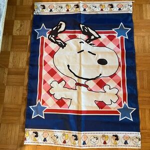 4th of July Snoopy Peanuts Appliqué Flag 28"x40" (Large)